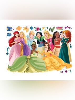 RoomMates Disney Princess Wall Decals XXL Peel Stick 36.5x26.1 Multicolor - NEW